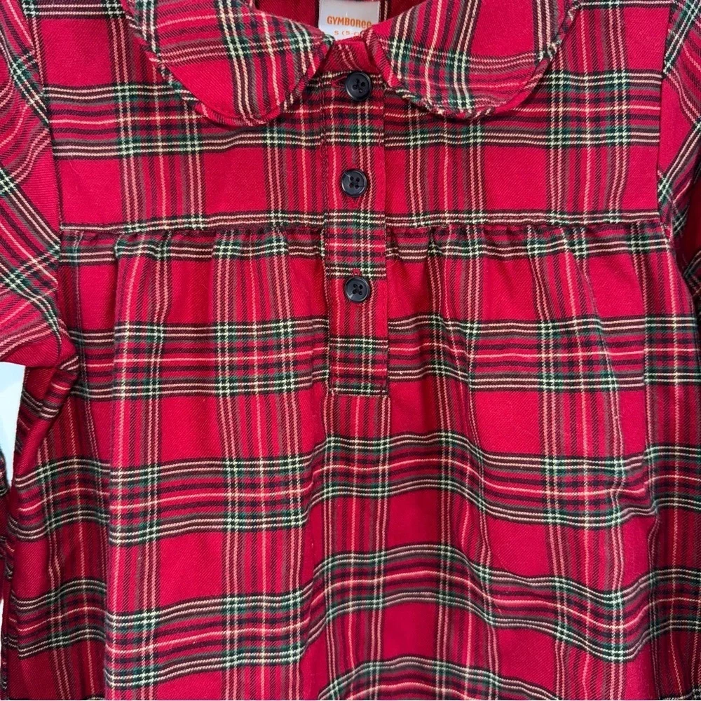 Gymboree Red Christmas Plaid Girls Nightgown